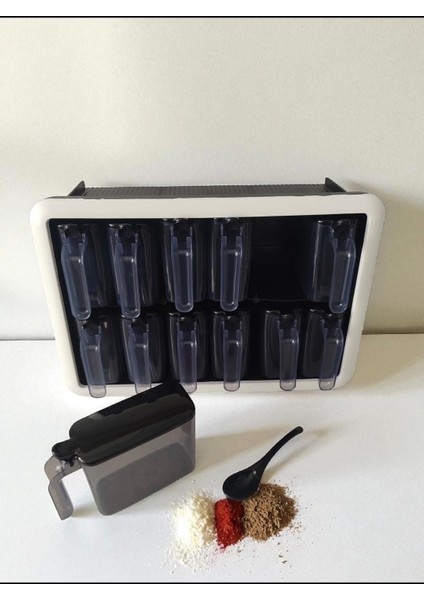 Duvara Monte Tüp Baharatlık Seti – 12'lı Şeffaf Kapaklı (Etiketli) fiyatları