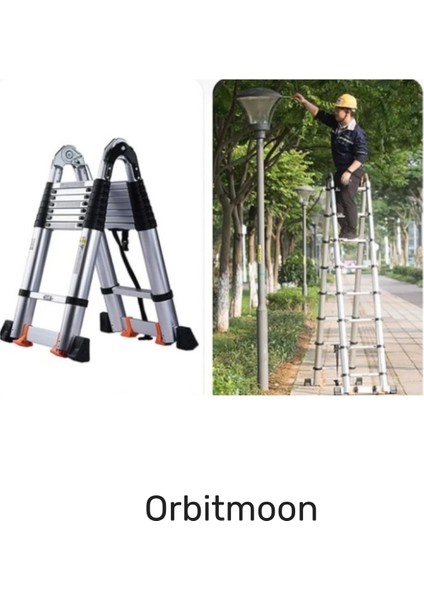 Kaymaz Ayak Dayanıklı Alüminyum Çift Taraflı Açık Hali 3.8 Metre Çok Fonksiyonlu Teleskopik Merdiven fırsatları