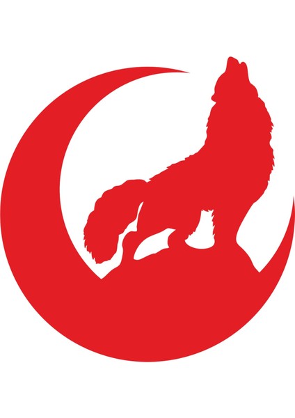 Hilal Içinde Bozkurt Sticker 20 x 20 cm fiyatları