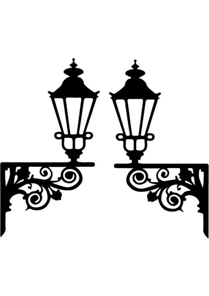 Park Lambası Şamdan Duvar Sticker 40 x 22 cm