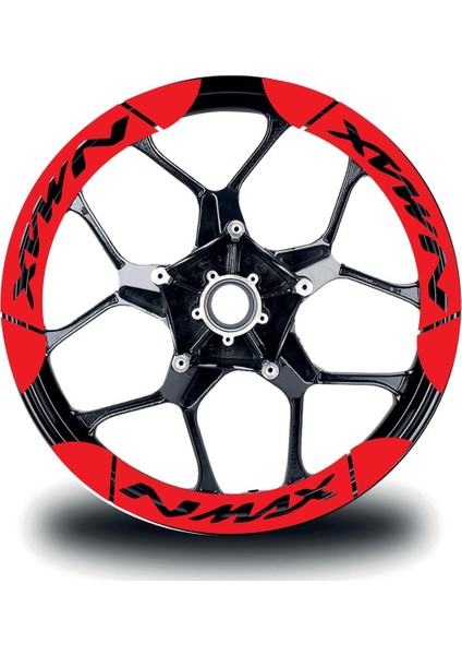 Yamaha Nmax Iç & Dış Jant Sticker Etiket Modeli Kırmızı