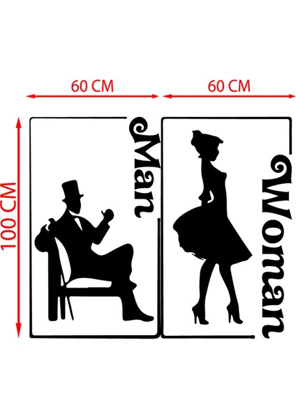 Man-Women Tuvalet-Wc Kapı Özel Yeni Sticker fiyatları