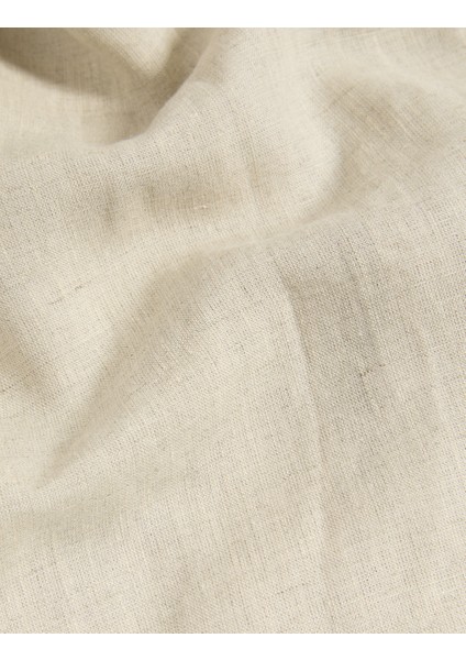 Saf Keten Mini Gömlek Elbise