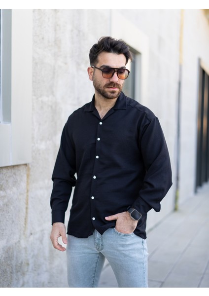 Siyah Keten Gömlek fırsatları