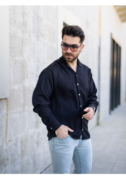 Siyah Keten Gömlek indirimleri