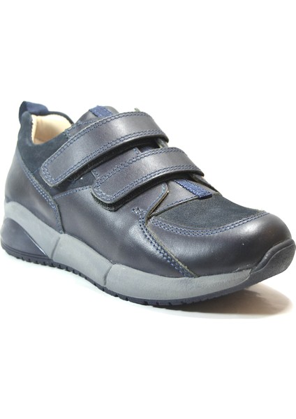 801-2 Hakiki Deri Lacivert Ortopedik Cırtlı Erkek Çocuk Spor Ayakkabı fiyatları