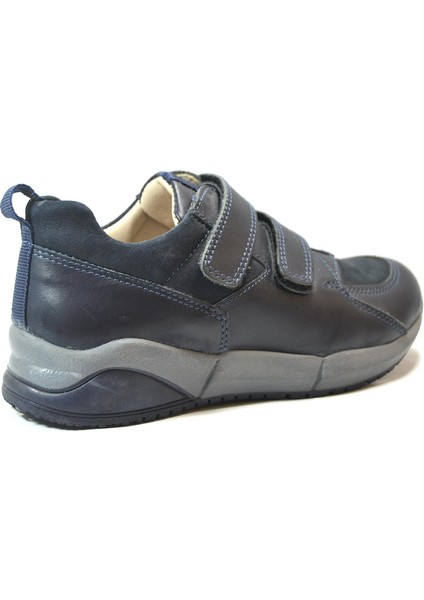 801-2 Hakiki Deri Lacivert Ortopedik Cırtlı Erkek Çocuk Spor Ayakkabı modelleri