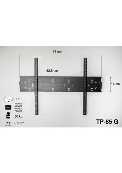 TP-85G Geniş Model Sabit Duvar Askı Aparatı modelleri