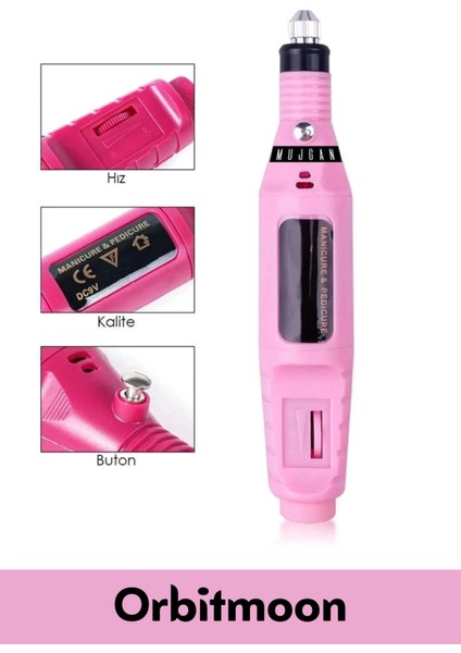 Profesyonel Seri 9V Elektrikli 6 Başlıklı Bakım Törpü Tırnak Ayak Nasır Mantar Manikür Pedikür Seti modelleri