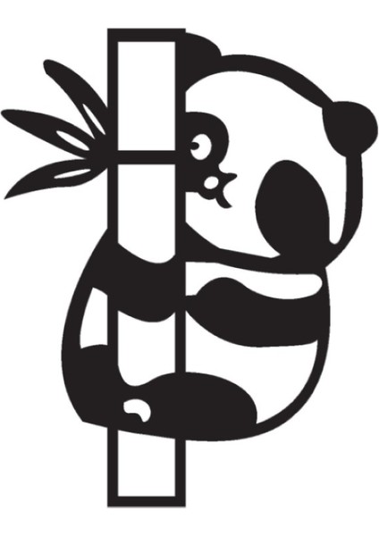 Panda ve Bambu Oto Özel Yeni Sticker 25 x 32 cm
