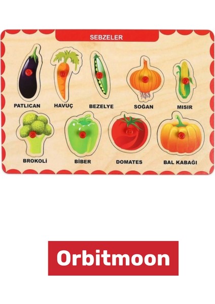 Premium Üretim Zeka Geliştirici Eğitici Öğretici Ebeveyn Çocuk Sebzeler Ahşap Tutmalı Puzzle fiyatları