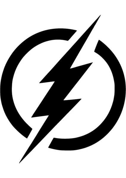 Yuvarlak Şimşek Sticker 20 x 24 cm