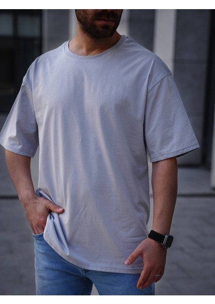 Basic Gri Oversize T-Shirt