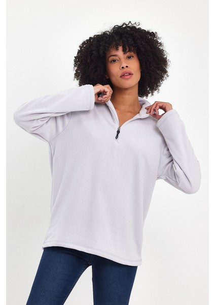 Süperlife Kadın Rahat Kalıp Softech Polar Yarım Fermuarlı Sweatshırt SPR24PWK20