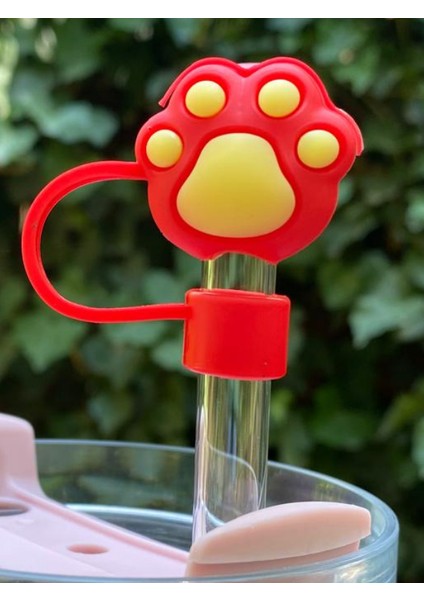 1 Adet Renkli 10 mm Için Pipet Tıpası Çiçekli Pipet Kapağı Quencher Pipet Tıpası 40 Oz ve 30 Oz Uyumlu