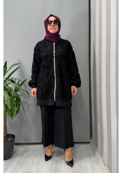 Queen Kısa Geniş Paça Pantolon Siyah 5565