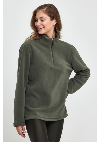 Süperlife Kadın Rahat Kalıp Softech Polar Yarım Fermuarlı Sweatshırt SPR24PWK20 fırsatları
