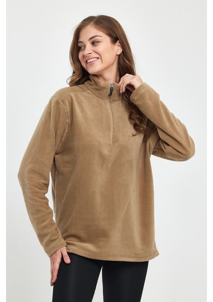 Süperlife Kadın Rahat Kalıp Softech Polar Yarım Fermuarlı Sweatshırt SPR24PWK20