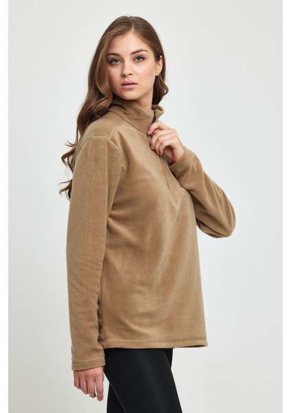 Süperlife Kadın Rahat Kalıp Softech Polar Yarım Fermuarlı Sweatshırt SPR24PWK20 modelleri