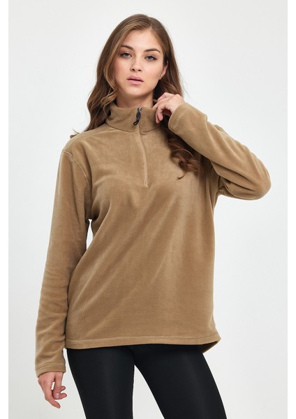 Süperlife Kadın Rahat Kalıp Softech Polar Yarım Fermuarlı Sweatshırt SPR24PWK20 fırsatları