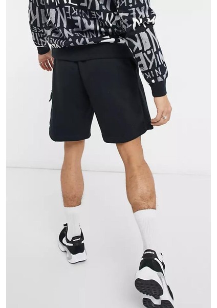 Sportswear Club Fleece Erkek Siyah Kargo Cepli Şort modelleri