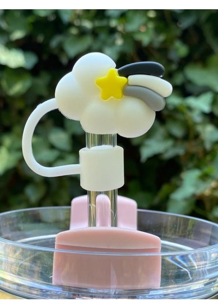 1 Adet Renkli 10 mm Için Pipet Tıpası Çiçekli Pipet Kapağı Quencher Pipet Tıpası 40 Oz ve 30 Oz Uyumlu