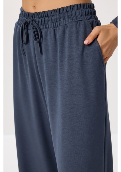 Kontrast Şeritli Modal Alt-Üst Takım LBY0012 Füme indirimleri