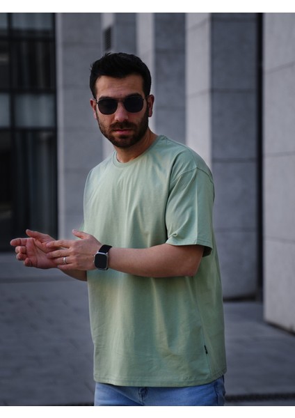 Basic Su Yeşili Oversize T-Shirt