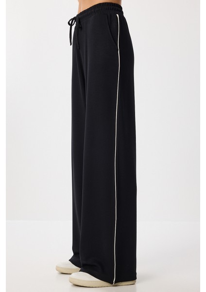 Kontrast Şeritli Modal Alt-Üst Takım LBY0012 Siyah indirimleri