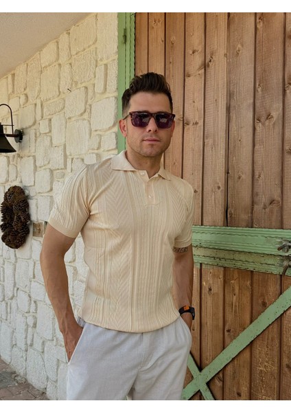 Polo Yaka T-Shirt Bej Renk fiyatları