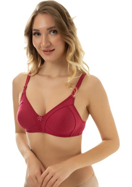 % 100 Pamuk Penye Telsiz Toparlayıcı ( Balensiz Minimizer ) Bordo Sütyen EBRBR1001