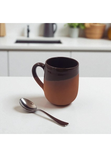 Kırmızı Toprak Sırlı El Yapımı Kupa Bardak | Büyük Meşrubat Bardağı fiyatları