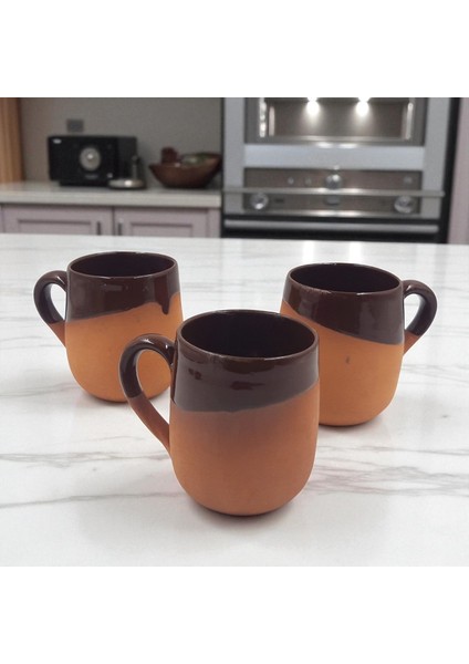 Kırmızı Toprak Sırlı El Yapımı Kupa Bardak | Büyük Meşrubat Bardağı modelleri