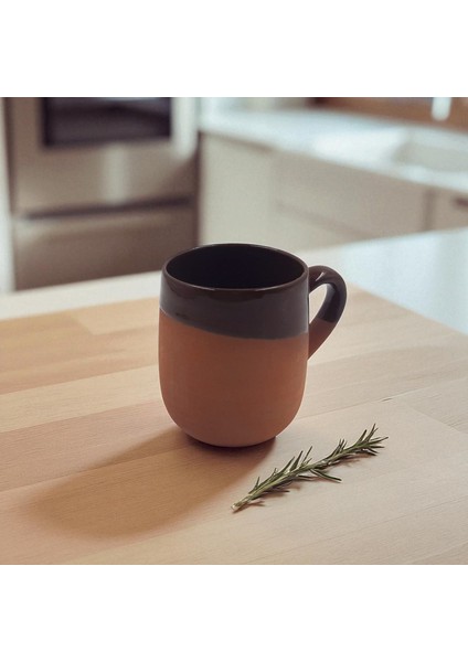 Kırmızı Toprak Sırlı El Yapımı Kupa Bardak | Büyük Meşrubat Bardağı indirimleri