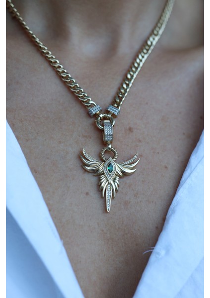 14 Ayar Altın Ema Anka Kuşu Kolye modelleri