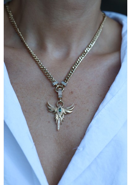 14 Ayar Altın Ema Anka Kuşu Kolye indirimleri