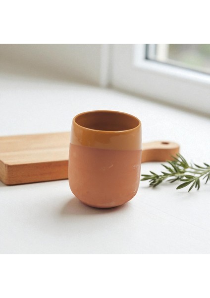 Kırmızı Toprak Sırlı El Yapımı Kupa Bardak | Büyük Meşrubat Bardağı fırsatları