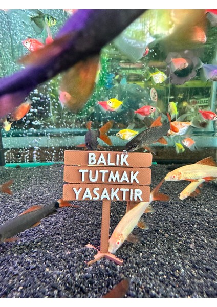 Balık Tutmak Yasaktır Akvaryum Dekor – 6x5 Cm, Mini Tabela Modeli modelleri