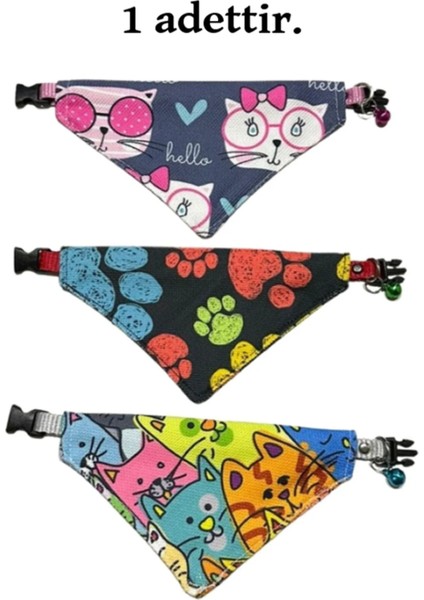 Pati Desenli Kedi Köpek Fularlı Bandana Boyun Tasması