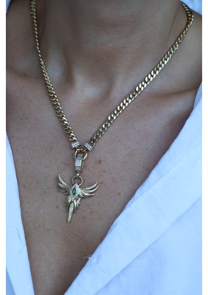 14 Ayar Altın Ema Anka Kuşu Kolye Ucu fırsatları