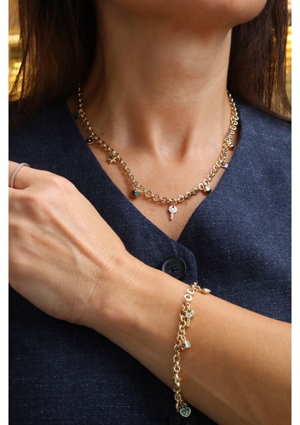 14 Ayar Altın Cetaş Eterna Zincir Set