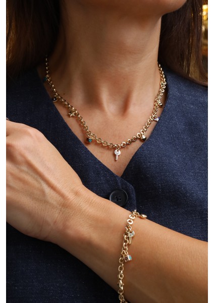 14 Ayar Altın Cetaş Eterna Zincir Set modelleri