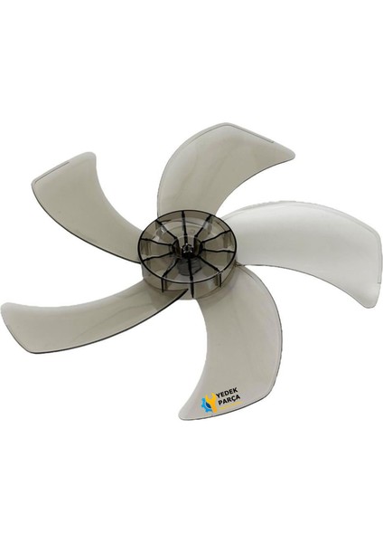 Flavel Uyumlu Flv 1626 Av Vantilatör Pervanesi / 5 Kanatlı - Sert Plastik - Kristal - Şeffaf