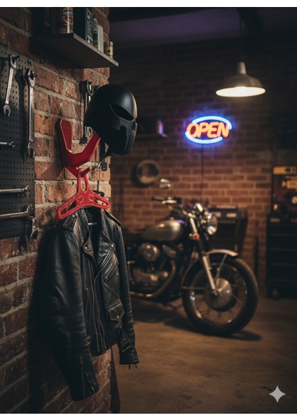 Dekoratif The Punisher Tasarım Kask Askılığı - Motosiklet Ekipman Standı modelleri