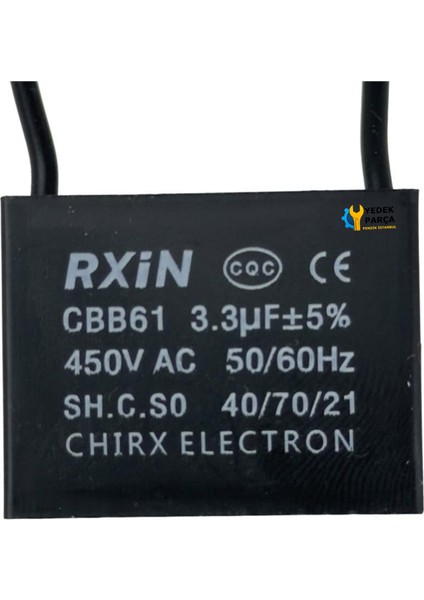 Vantilatörü Kondansatör 2 Kablolu (3.3µf Kapasitans) fiyatları