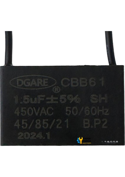 Vantilatörü Kondansatör 2 Kablolu (1.5µf Kapasitans) fiyatları