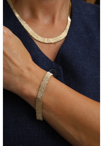 14 Ayar Altın Ince Örgü Hasır Set fiyatları