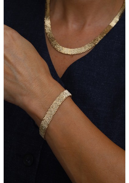 14 Ayar Altın Ince Örgü Hasır Set fırsatları