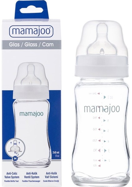 Şeffaf 240ML Cam Biberon, Sağlıklı ve Dayanıklı Bebek Ürünleri