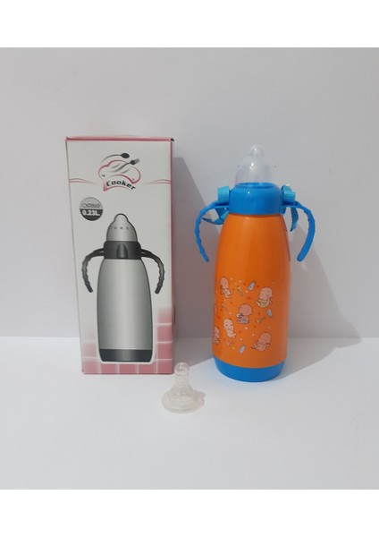 Renkli Karikatür Desenli Bebekler Için Termoslu Biberon